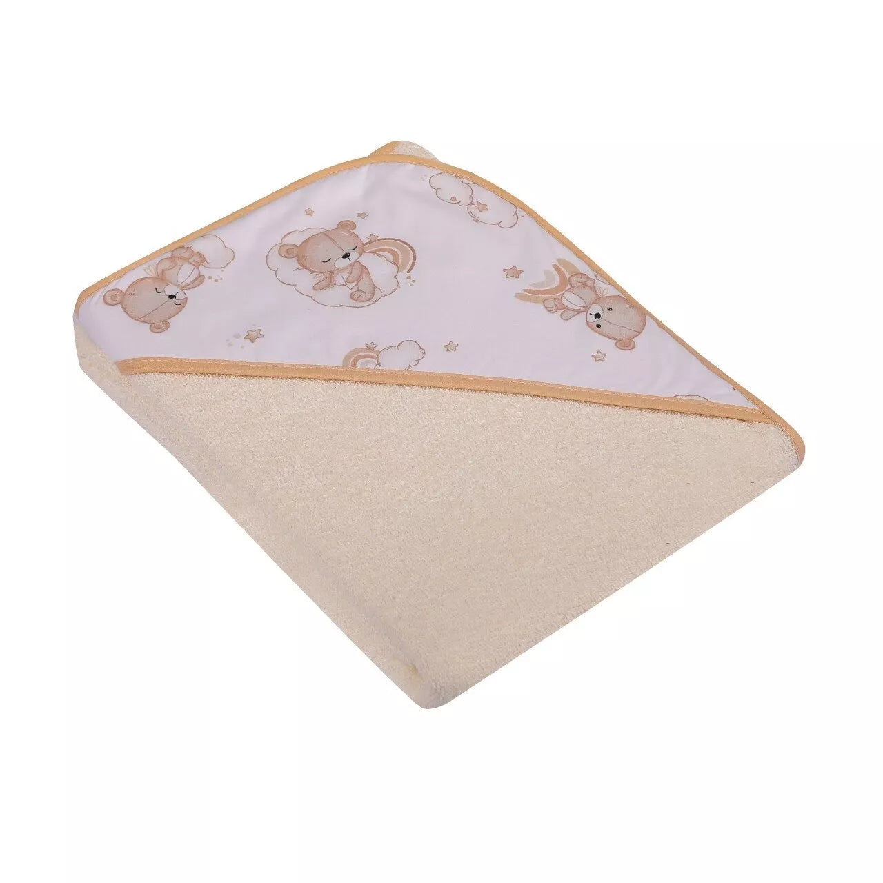 Rankšluostis FROTTE su gobtuvu + pledukas MINKI Ecru