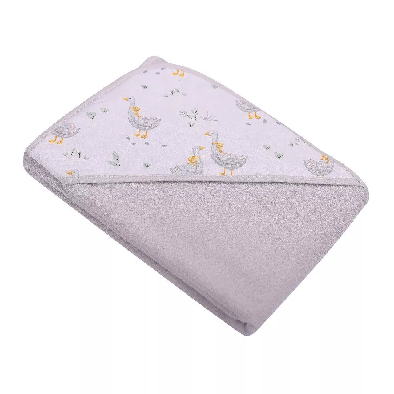 Rankšluostis FROTTE su gobtuvu + pledukas MINKI Grey Duck