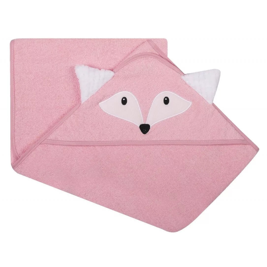 Rankšluostis kūdikiui 3D su gobtuvu ANIMAL-Fox