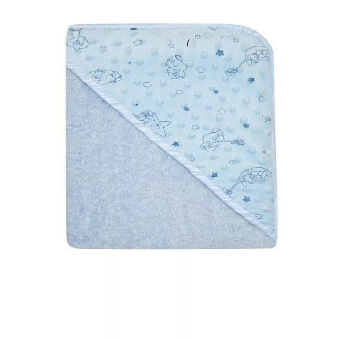 Rankšluostis kūdikiui su gobtuvu Duet Baby Blue