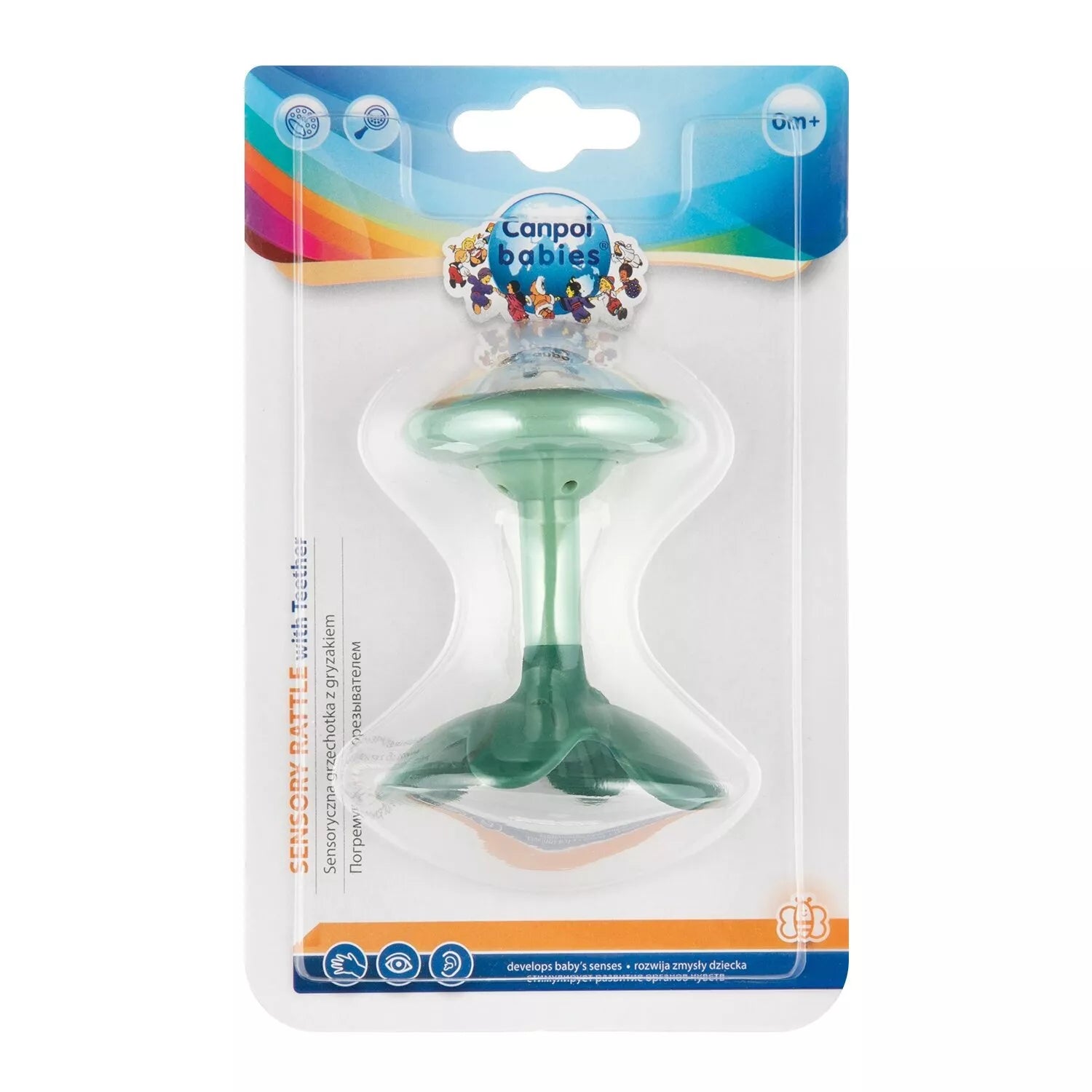 Sensorinis barškutis su kramtuku Canpol 56/610 Pink