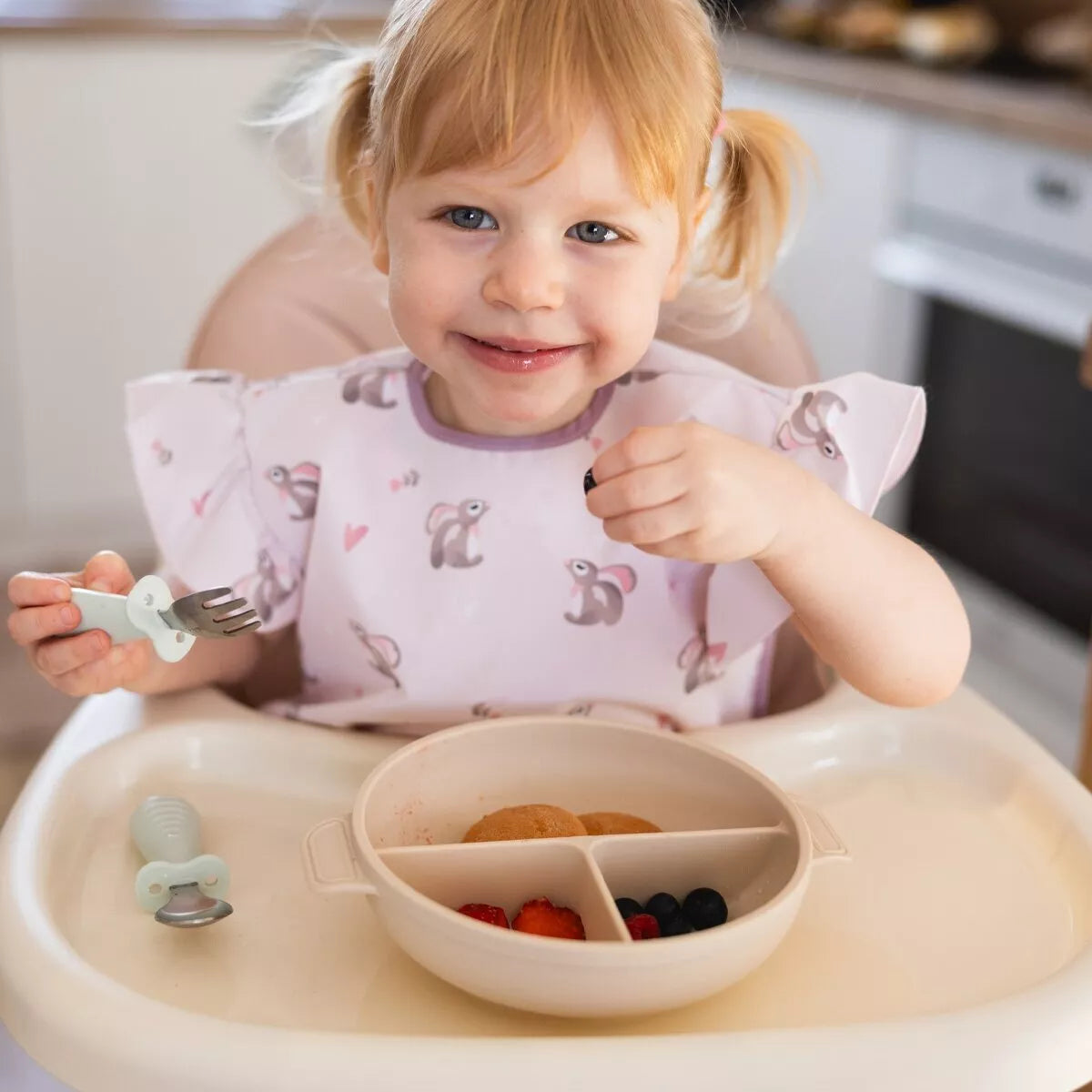 Silikoninė lėkštė su siurbtuku ir skyriais BabyOno 1482/04