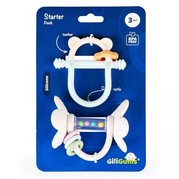 Rinkinis Silikoninių Kramtukų su barškučiu GiliGums STARTER
