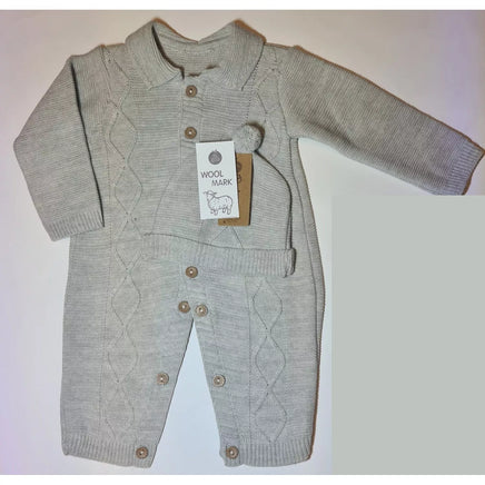 Šiltas romperis/kombinezonas kūdikiui su kepurite GARAMINI Grey