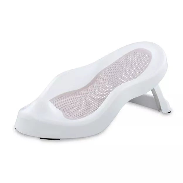 Sulankstoma kūdikio vonelė su termometru ir silikoniniu gultuku BATH&CARE Pink