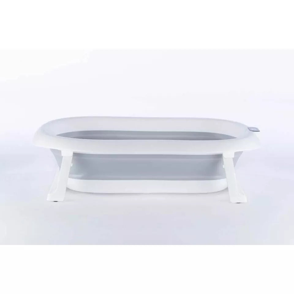 Sulankstoma kūdikio vonelė su termometru ir silikoniniu gultuku BATH&CARE Grey