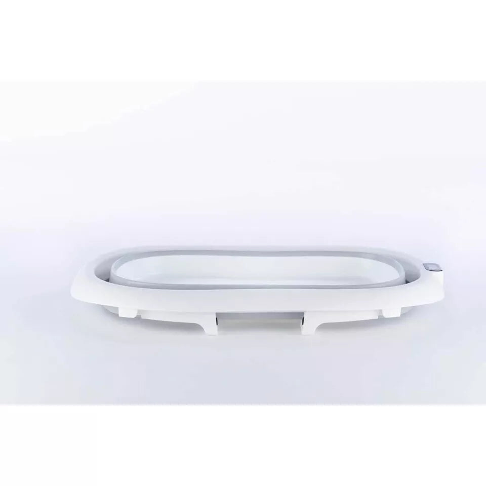 Sulankstoma kūdikio vonelė su termometru ir silikoniniu gultuku BATH&CARE Grey