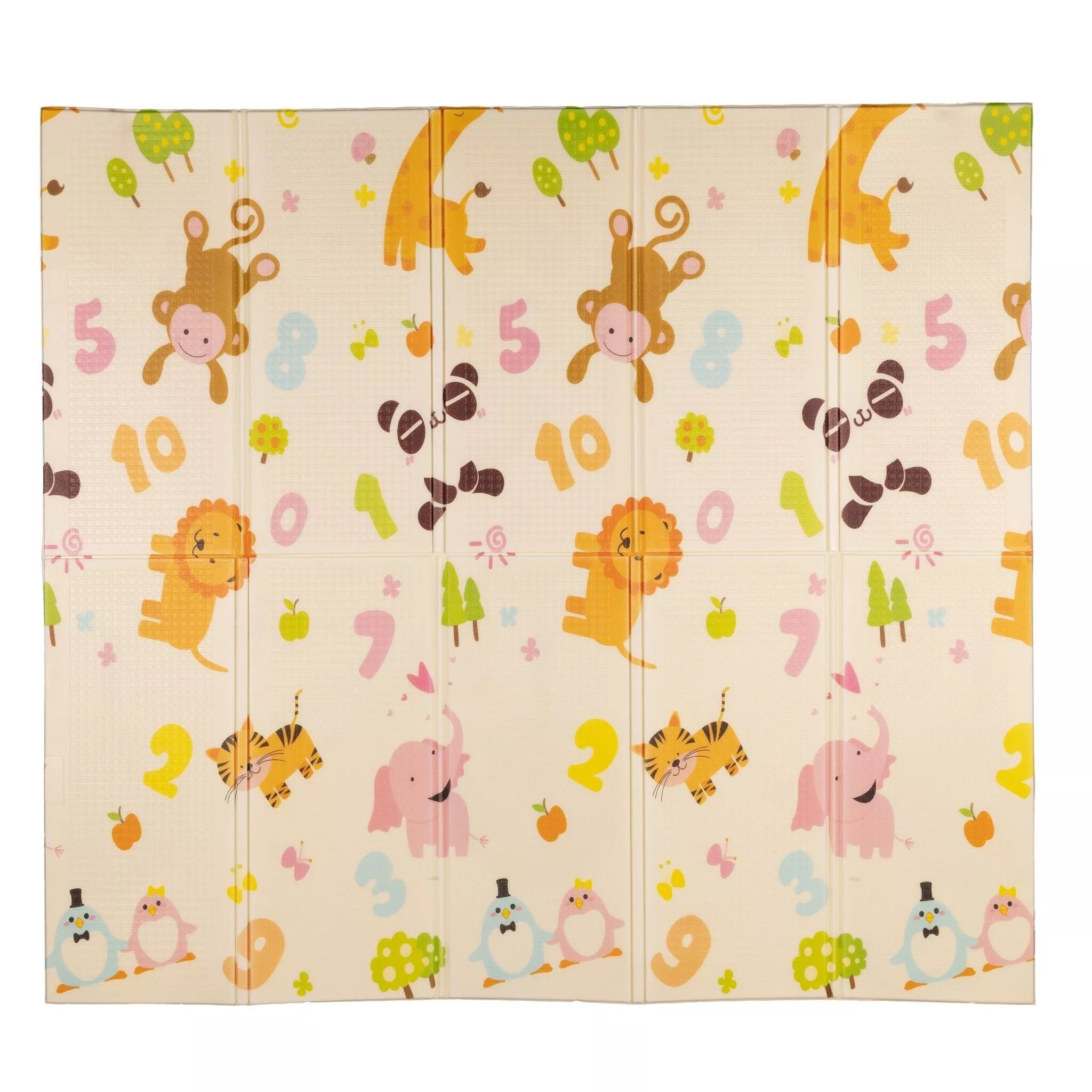 Sulankstomas, dvipusis putplasčio kilimėlis NUMBERS & GIRAFFE