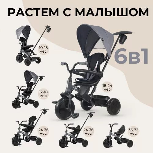 Triratukas QPlay 6in1 ELITE PLATINUM Black