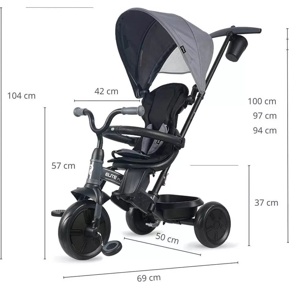 Triratukas QPlay 6in1 ELITE PLATINUM Grey