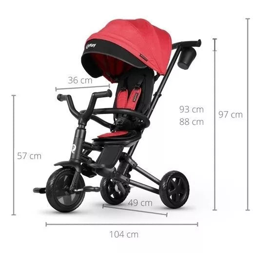 Triratukas sulankstomas  QPlay NOVA NIELLO Red