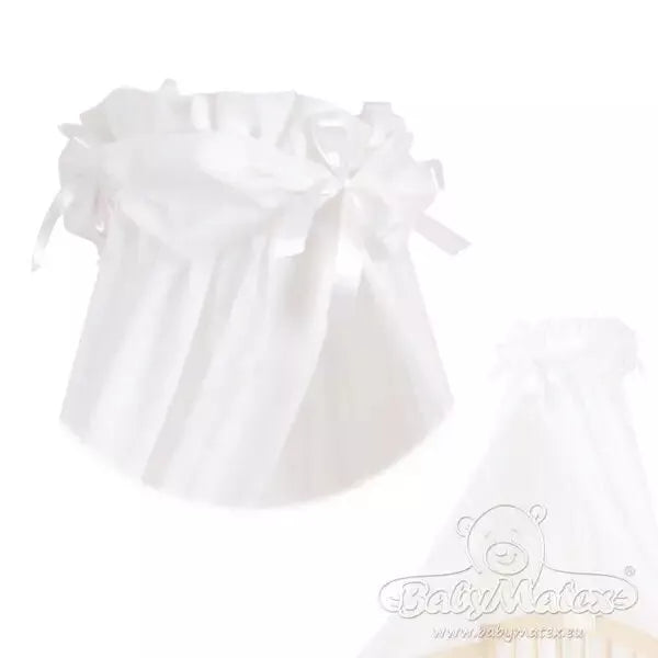 Užuolaidėlė-baldakimas lovytei medžiaginis Baltas