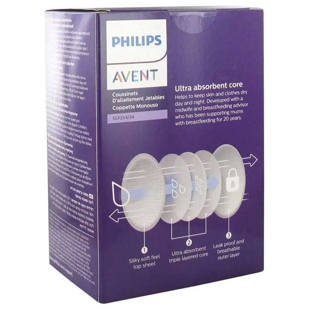 Vienkartiniai įklotai į liemenėlę AVENT SCF254/24, 24 vnt