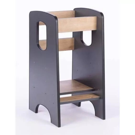 Virtuvės bokštelis vaikams Drewex KITCHEN HELPER Graphite/Oak