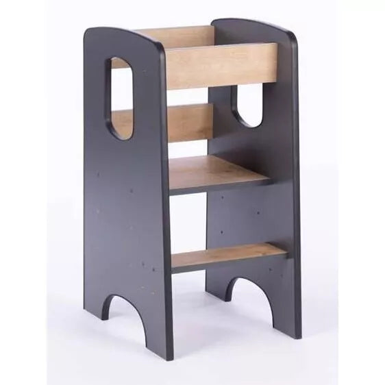 Virtuvės bokštelis vaikams Drewex KITCHEN HELPER Graphite/Oak