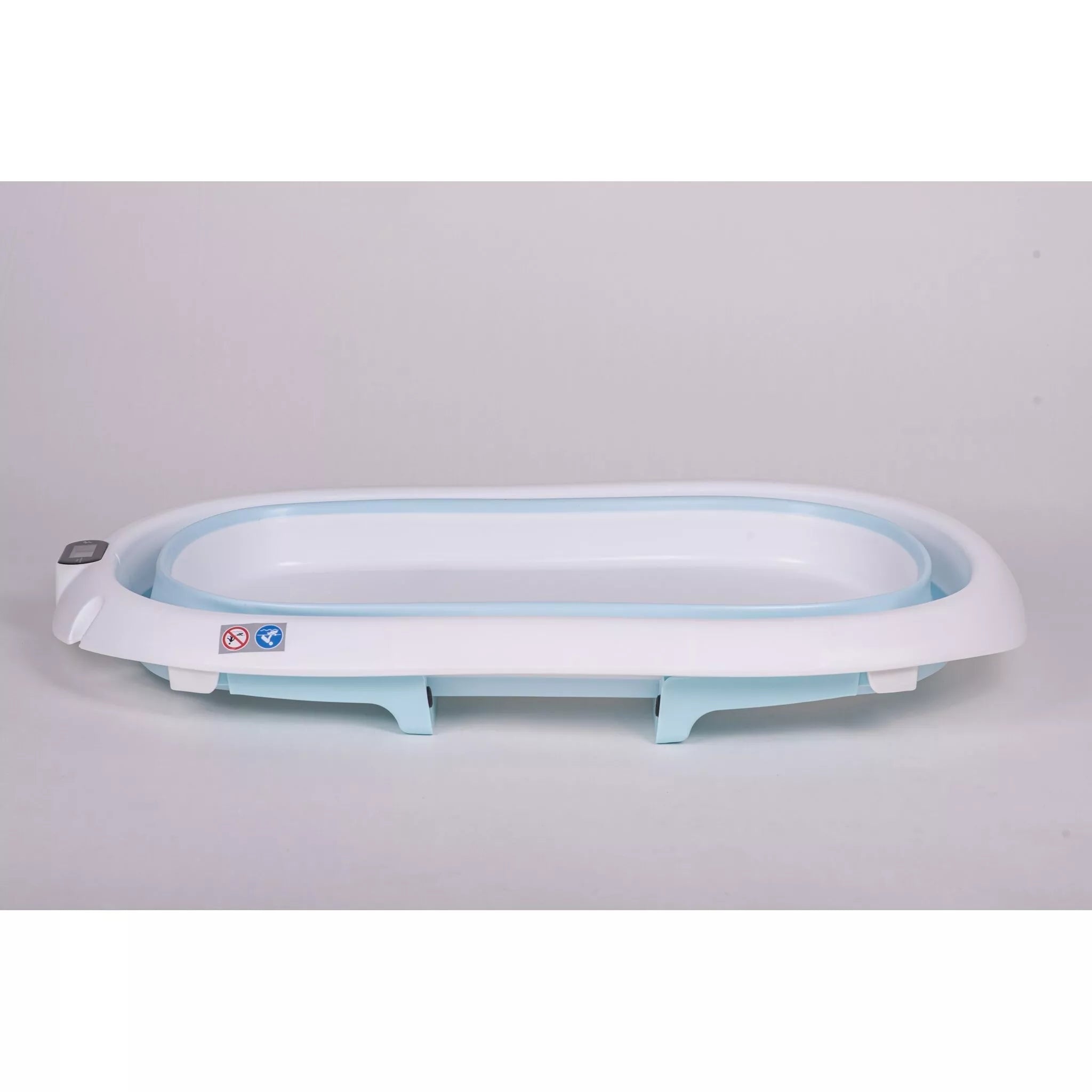 Sulankstoma kūdikio vonelė su termometru ir pagalve BATH&CARE Blue