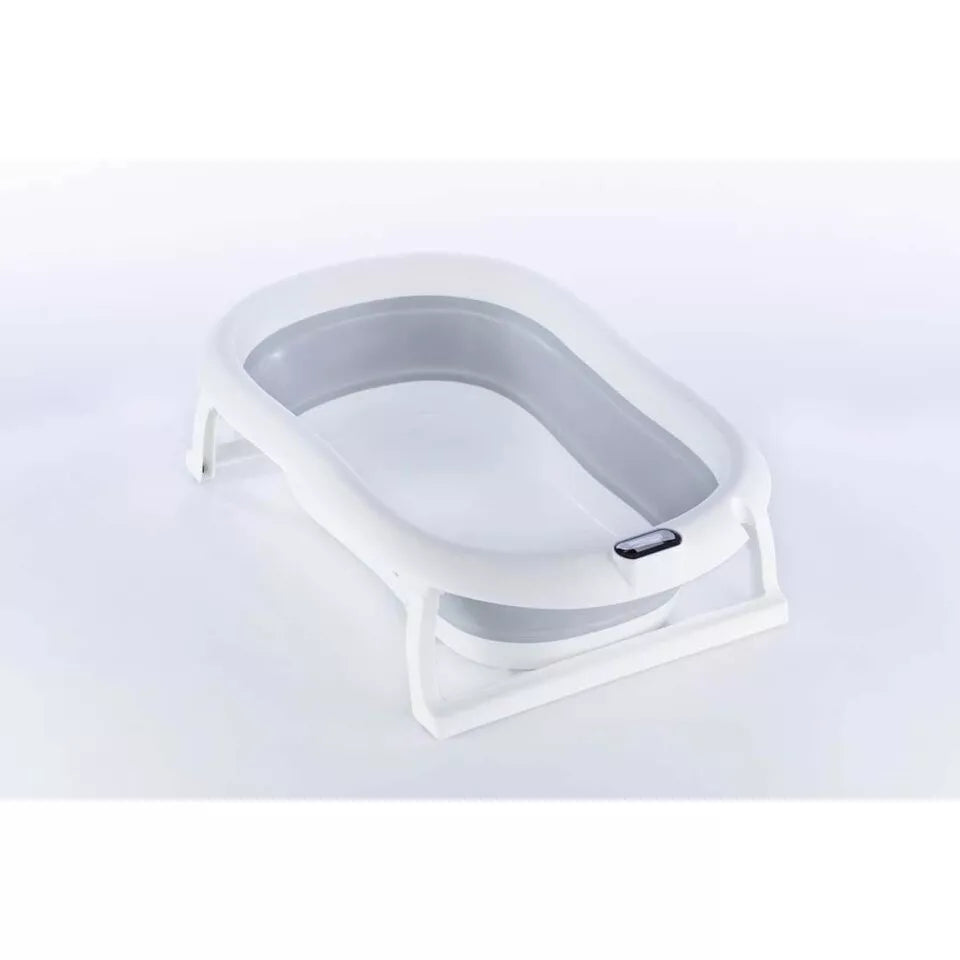 Sulankstoma kūdikio vonelė su termometru ir pagalve BATH&CARE Grey