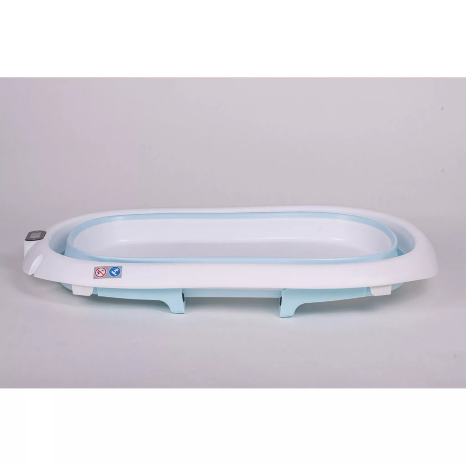 Sulankstoma kūdikio vonelė su termometru ir pagalve BATH&CARE Pink