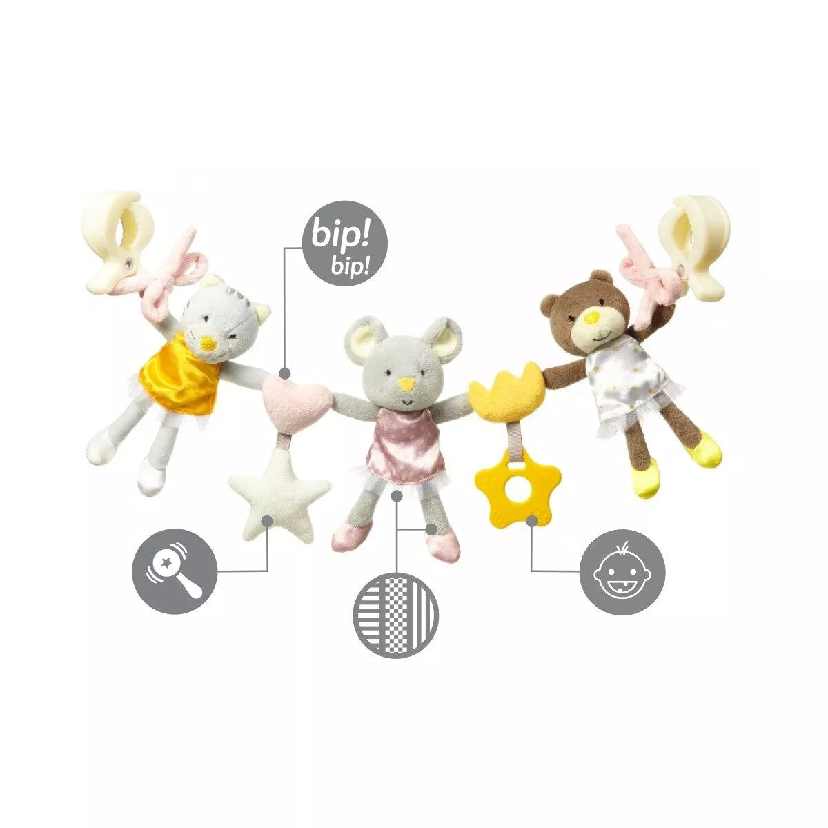 Žaislas prie vežimėlio pakabinamas BabyOno BALLERINAS, 1441